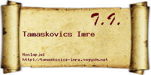 Tamaskovics Imre névjegykártya